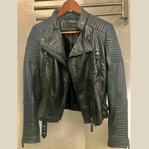 Zara Leather Moto Jacket - Black